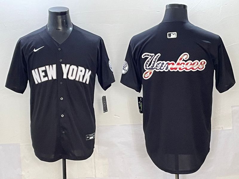 Men 2025 New York Yankees Blank Black Nike MLB Jersey style 008